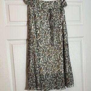 Dress Barn A-Line Skirt in Green and Brown Print